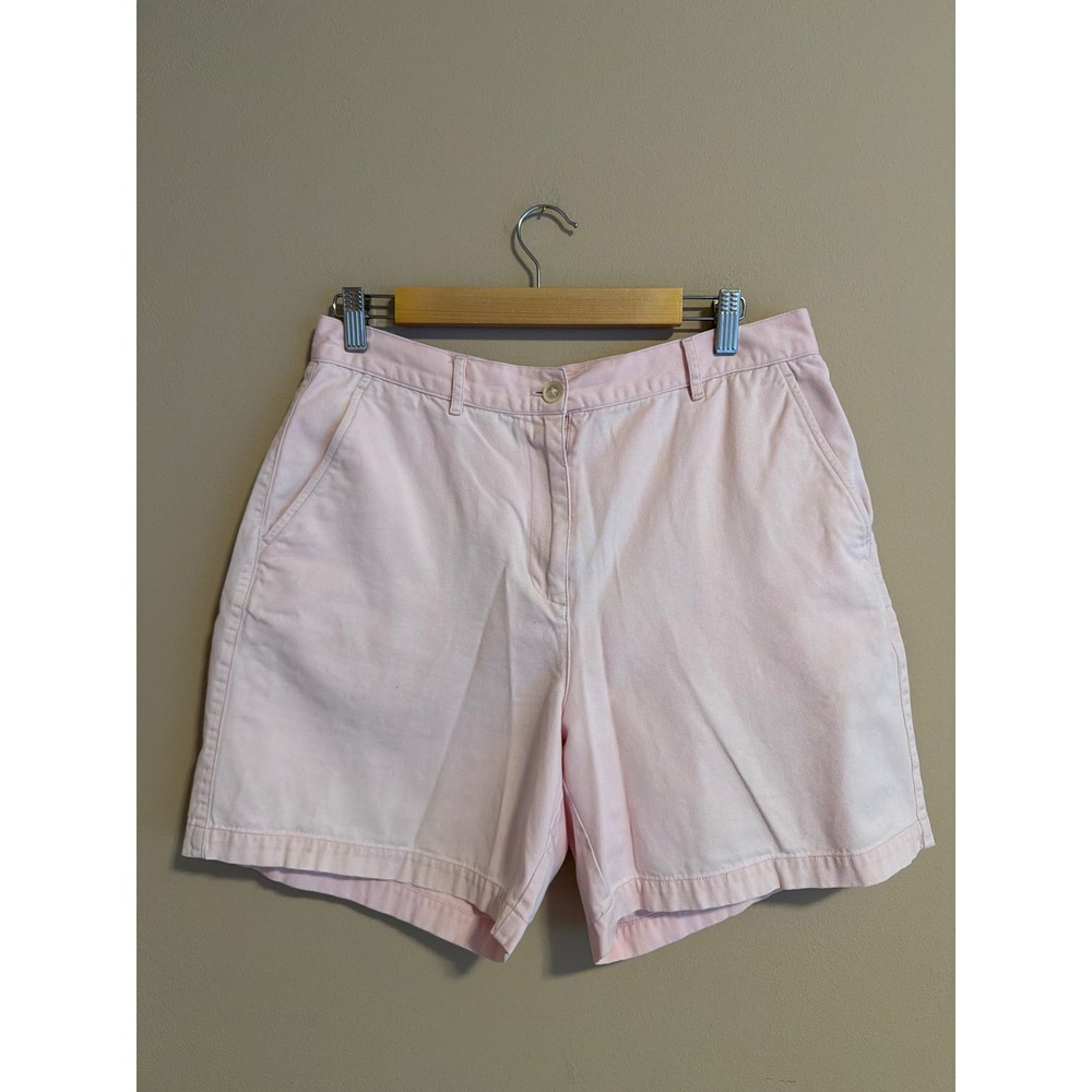Lauren Ralph Lauren Womens Pink Cotton Chino Bermuda Shorts Size 12 High Rise